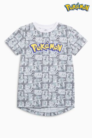 Grey Pokemon All Over Print T-Shirt (3-14yrs)